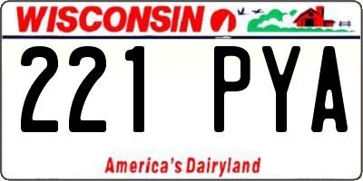 WI license plate 221PYA