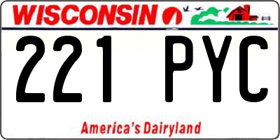WI license plate 221PYC