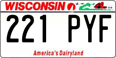 WI license plate 221PYF