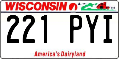 WI license plate 221PYI