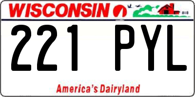 WI license plate 221PYL