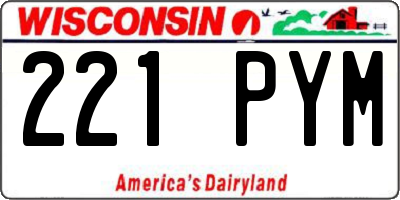 WI license plate 221PYM