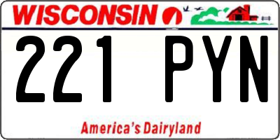 WI license plate 221PYN