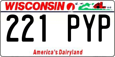 WI license plate 221PYP