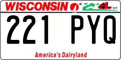 WI license plate 221PYQ