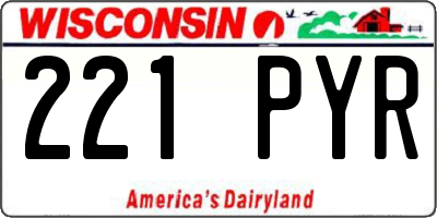 WI license plate 221PYR