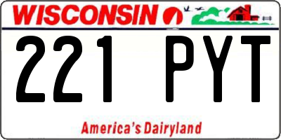 WI license plate 221PYT