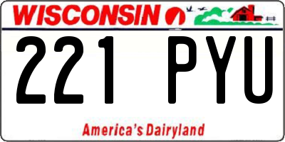 WI license plate 221PYU