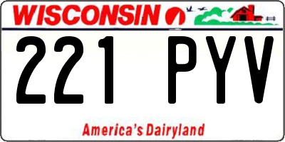 WI license plate 221PYV