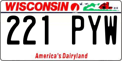 WI license plate 221PYW