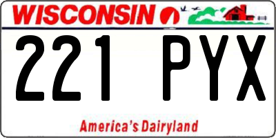 WI license plate 221PYX