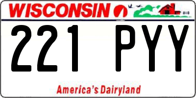 WI license plate 221PYY
