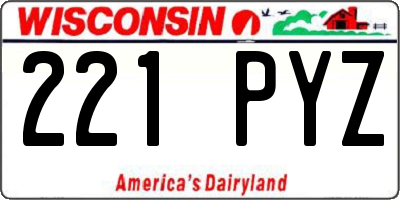 WI license plate 221PYZ