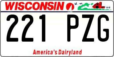 WI license plate 221PZG