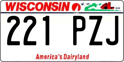 WI license plate 221PZJ