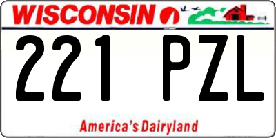 WI license plate 221PZL