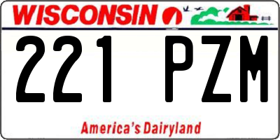 WI license plate 221PZM