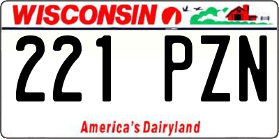 WI license plate 221PZN