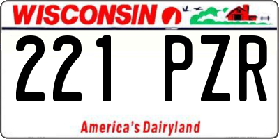 WI license plate 221PZR