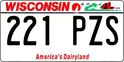 WI license plate 221PZS