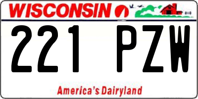 WI license plate 221PZW