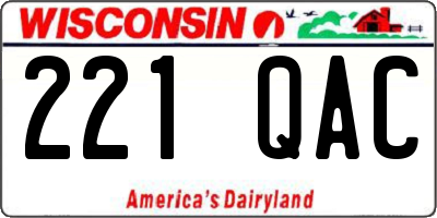 WI license plate 221QAC