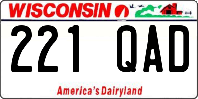 WI license plate 221QAD