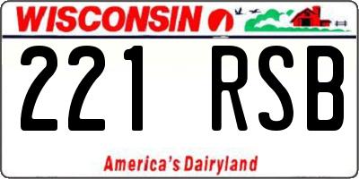 WI license plate 221RSB