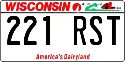 WI license plate 221RST