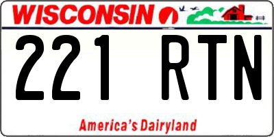 WI license plate 221RTN
