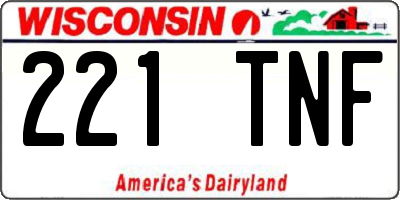WI license plate 221TNF
