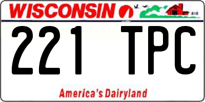 WI license plate 221TPC