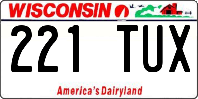 WI license plate 221TUX