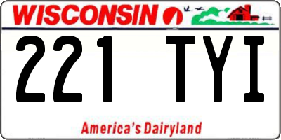 WI license plate 221TYI