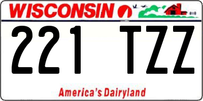 WI license plate 221TZZ