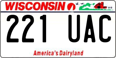 WI license plate 221UAC