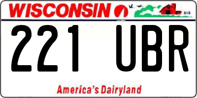 WI license plate 221UBR