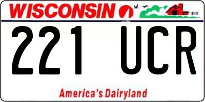 WI license plate 221UCR