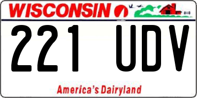 WI license plate 221UDV