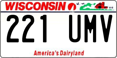 WI license plate 221UMV