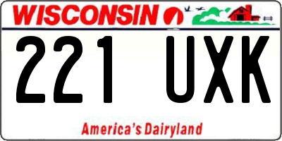 WI license plate 221UXK