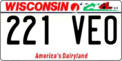 WI license plate 221VEO