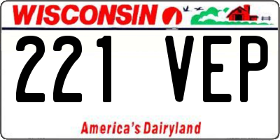 WI license plate 221VEP