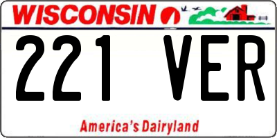 WI license plate 221VER