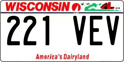 WI license plate 221VEV