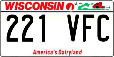 WI license plate 221VFC