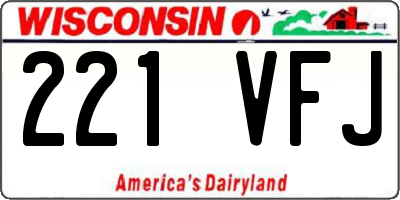WI license plate 221VFJ