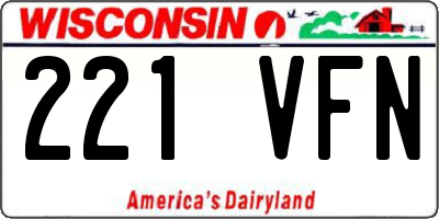 WI license plate 221VFN