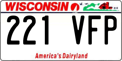 WI license plate 221VFP