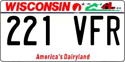 WI license plate 221VFR